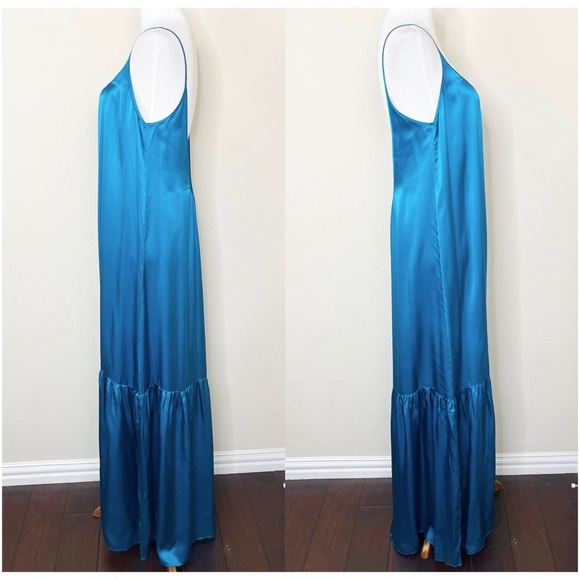 Catherine Gee Symi Silk Sleeveless Maxi Dress - Teal - Picture 7 of 10